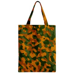 Green And Orange Camouflage Pattern Zipper Classic Tote Bag by SpinnyChairDesigns