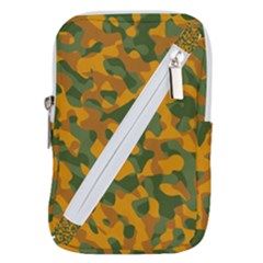 Green And Orange Camouflage Pattern Belt Pouch Bag (large) by SpinnyChairDesigns