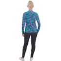 Purple and Teal Camouflage Pattern Velour Zip Up Jacket View2