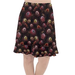 Zombie Eyes Pattern Fishtail Chiffon Skirt by SpinnyChairDesigns