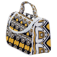 Boho Black White Yellow Satchel Handbag by SpinnyChairDesigns