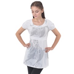 Cowgirl Barrel Racing A White Horse Puff Sleeve Tunic Top by WayfarerApothecary