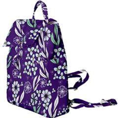 Floral Blue Pattern  Buckle Everyday Backpack by MintanArt