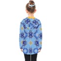 Blue ornate Kids  Double Breasted Button Coat View2