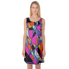 Abstract  Sleeveless Satin Nightdress by LW41021