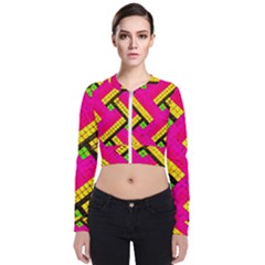 Pop Art Mosaic Long Sleeve Zip Up Bomber Jacket by essentialimage365