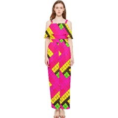 Pop Art Mosaic Draped Sleeveless Chiffon Jumpsuit by essentialimage365