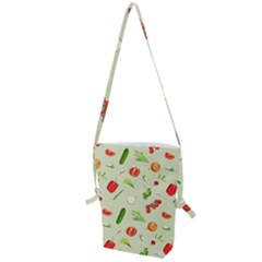 Seamless Pattern With Vegetables  Delicious Vegetables Folding Shoulder Bag by SychEva