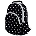 1950 Black White Dots Rounded Multi Pocket Backpack View1