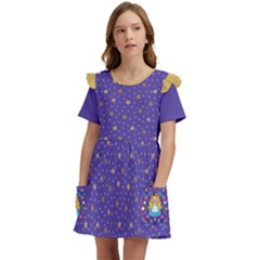 Alice In Wonderland Kids  Frilly Sleeves Pocket Dress by NiniLand