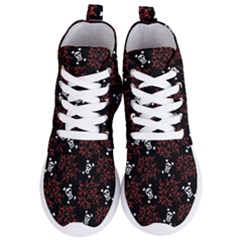 Red Skulls Women s Lightweight High Top Sneakers by Sparkle