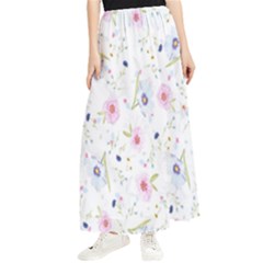 Pattern Flowers Maxi Chiffon Skirt by artworkshop