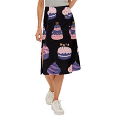 Birthday-cake Midi Panel Skirt by nateshop