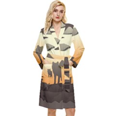 Vectors Painting Wolves Nature Forest Long Sleeve Velour Robe by Amaryn4rt