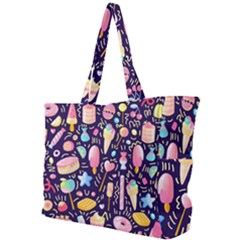 Cute-seamless-pattern-with-colorful-sweets-cakes-lollipops Simple Shoulder Bag by Wegoenart