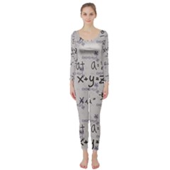 Pattern Wallpaper Math Formula Albert Einstein Long Sleeve Catsuit by danenraven