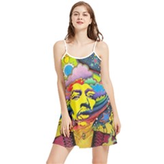 Psychedelic Rock Jimi Hendrix Summer Frill Dress by Jancukart