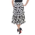 Wine Pattern Black White Midi Mermaid Skirt View2