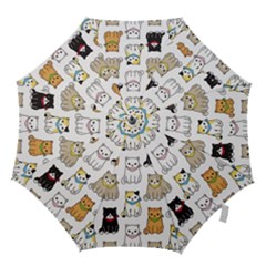 Cat-kitten-seamless-pattern Hook Handle Umbrellas (medium) by Jancukart