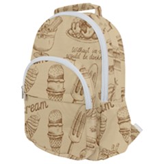 Ice-cream-vintage-pattern Rounded Multi Pocket Backpack by Jancukart