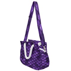 Purple Scales! Rope Handles Shoulder Strap Bag by fructosebat