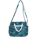 Teal Scales! Rope Handles Shoulder Strap Bag View3