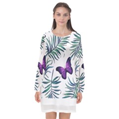 Hawaii T- Shirt Hawaii Peacock Pattern T- Shirt Long Sleeve Chiffon Shift Dress  by maxcute