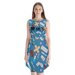 Medicine Pattern Sleeveless Chiffon Dress   by SychEva