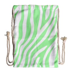 Green Zebra Vibes Animal Print  Drawstring Bag (large) by ConteMonfrey