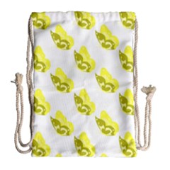 Yellow Butterflies On Their Own Way Drawstring Bag (large) by ConteMonfrey