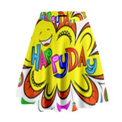 Happy Happiness Child Smile Joy High Waist Skirt by Celenk