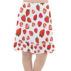 Strawberries Fishtail Chiffon Skirt by SychEva