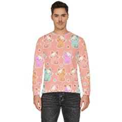 Cute-kawaii-kittens-seamless-pattern Men s Fleece Sweatshirt by Salman4z