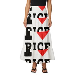 I Love Rice Balls Tiered Ruffle Maxi Skirt by ilovewhateva