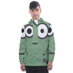 Cartoon-cute-frankenstein-halloween Men s Front Pocket Pullover Windbreaker by 99art