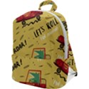 Childish-seamless-pattern-with-dino-driver Zip Up Backpack View1