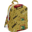 Childish-seamless-pattern-with-dino-driver Zip Up Backpack View2