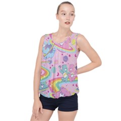 Bears Kawaii Pattern Bubble Hem Chiffon Tank Top by Cowasu