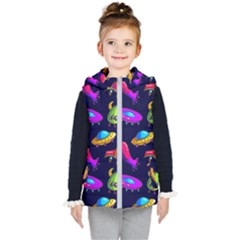 Space Pattern Kids  Hooded Puffer Vest by Amaryn4rt