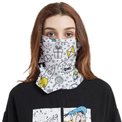 Set-cute-colorful-doodle-hand-drawing Face Covering Bandana (two Sides) by uniart180623