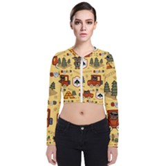 Seamless-pattern-funny-ranger-cartoon Long Sleeve Zip Up Bomber Jacket by uniart180623