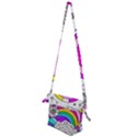 Rainbow Fun Cute Minimal Doodle Drawing Art Folding Shoulder Bag View2