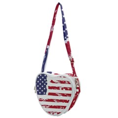 Flag Usa Unite Stated America Heart Shoulder Bag by uniart180623