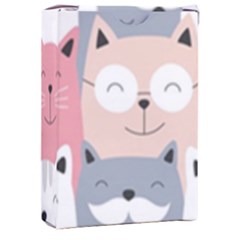 Cute Seamless Pattern With Cats Playing Cards Single Design (rectangle) With Custom Box by Simbadda