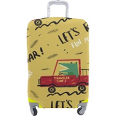 Childish-seamless-pattern-with-dino-driver Luggage Cover (large) by Simbadda