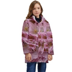 Cherry-blossoms Kids  Hooded Longline Puffer Jacket by Excel