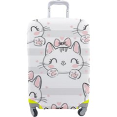 Cat-with-bow-pattern Luggage Cover (large) by Simbadda