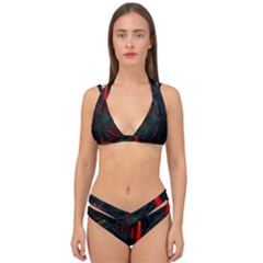 A Dark City Vector Double Strap Halter Bikini Set by Proyonanggan