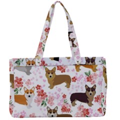 Corgis Corgi Pattern Canvas Work Bag by Cowasu