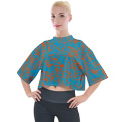 Animal Print Pattern Mock Neck T-shirt by Pakjumat